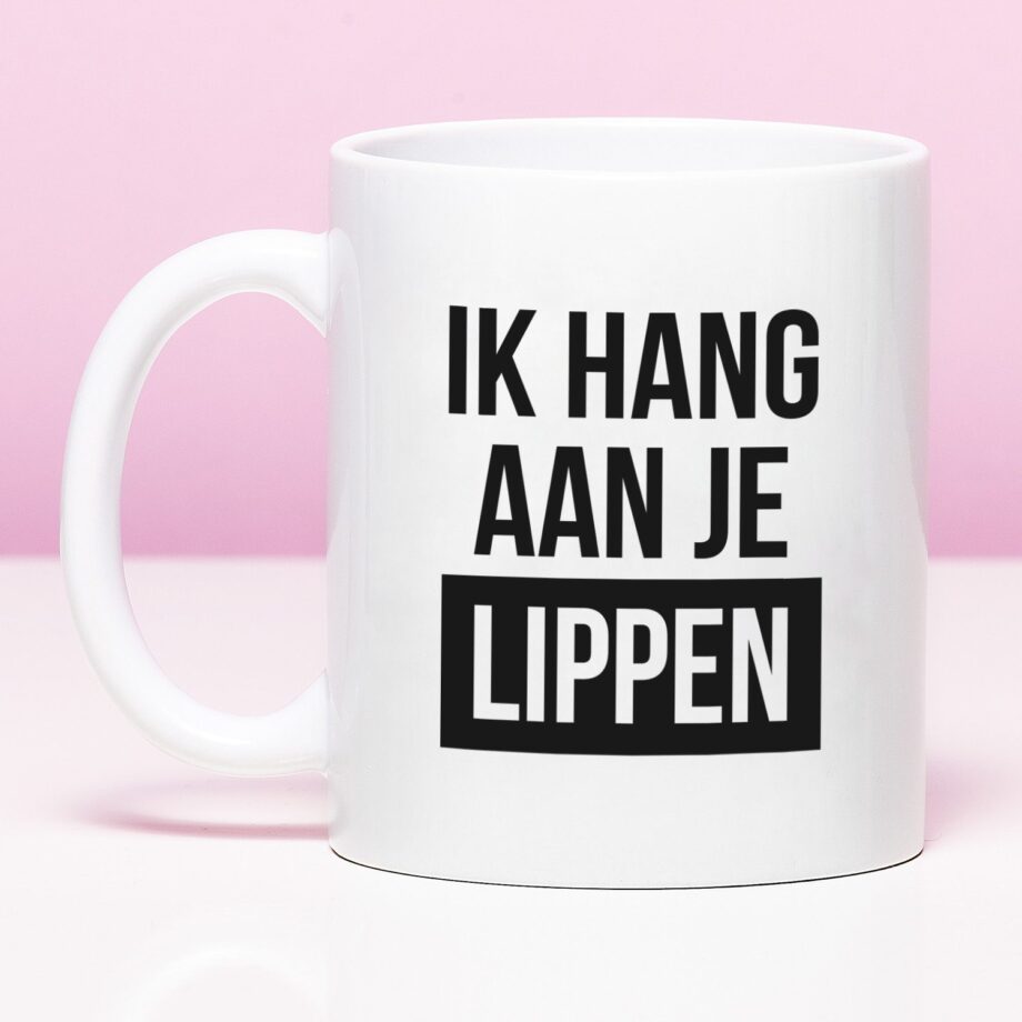 Mok Ik hang aan je lippen